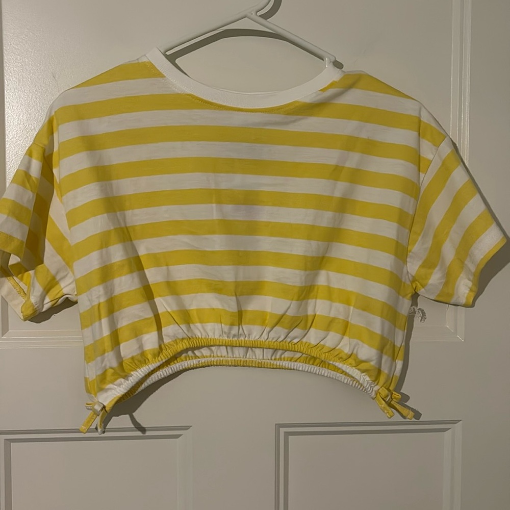 Zara Yellow and White Striped Kids Top
